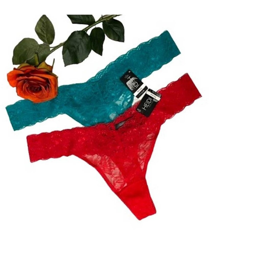 Heidi Klum Lace Thong Set of Two 6/MEDIUM (11-AL)